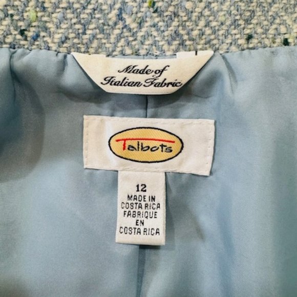 Gorgeous Blue Tweed Wool Blazer by Talbots sz.12 - Picture 8 of 9